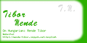 tibor mende business card
